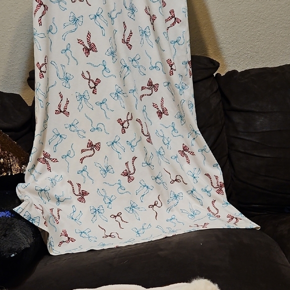 Lands’ End 100% Supima Cotton Nightgown Short Sleeve Bow Print J17 - Picture 3 of 9